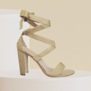 Lace Up High Block Heel Leg Wrap Strappy Dress Sandal